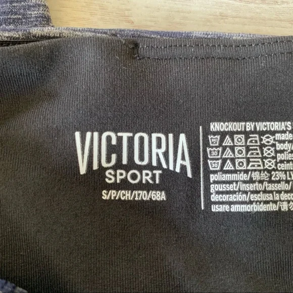 Victoria Secret Sport Navy Blue Space Dye Heathered High Rise Crop Leggings - Picture 6 of 9